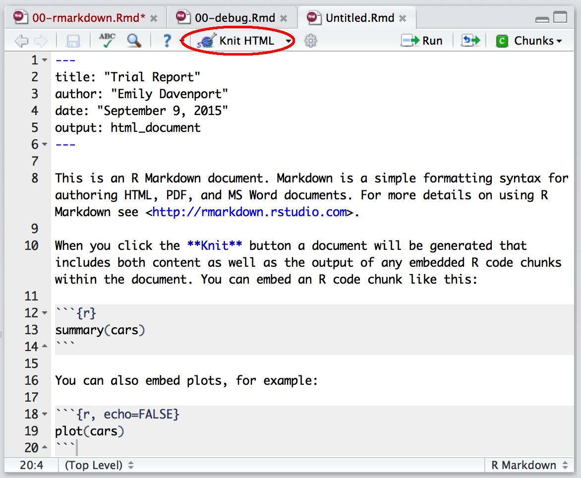 Knit R Markdown