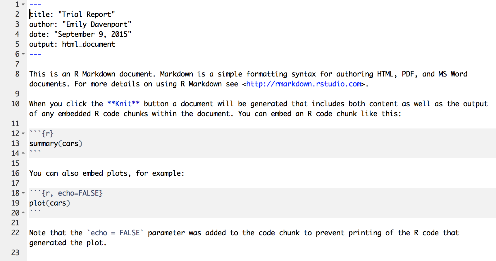 Demo R Markdown Document